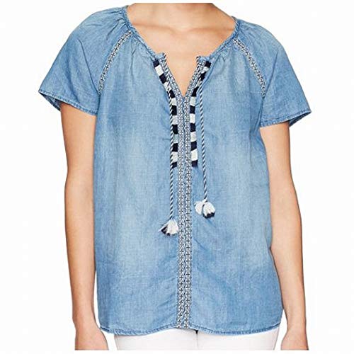 Gloria Vanderbilt Women's Lellah Woven Cotton Lyocell, Artic Blue, M #TOP25