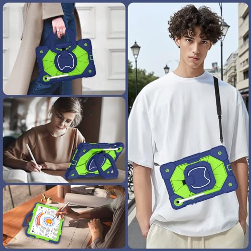 Image of WESOROL Case for Samsung Galaxy Tab S10 Lite /S10 FE /S9 FE 10.9 Inch (2025 /2023) Galaxy Tab S9 11 Inch,Shockproof Covers for Samsung S9 FE with Rotating Stand Screen Protector Pencil Holder,Navy Green