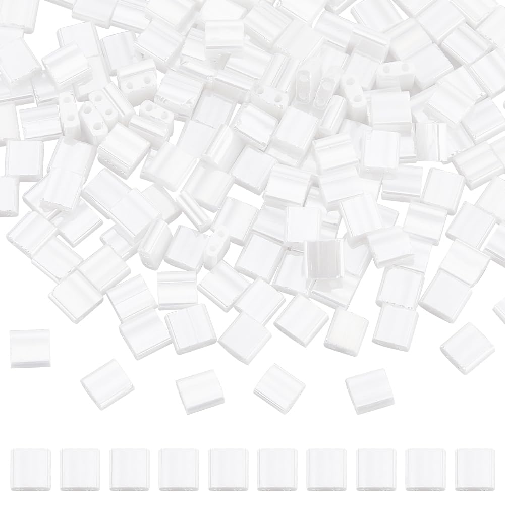 Sponsored Ad – SUNNYCLUE 1 Box 240Pcs Tile Beads Tila Beads Bulk 5x5mm Opaque White 2 Hole Bead Full Size Rectangle Square Tila Two Hole Japanese Seed for Jewellery Making Beading Bracelets DIY Crafts
