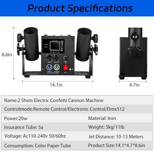 Machine à confettis – Streamer électrique avec télécommande pour DJ, boîtes de nuit, mariages, concerts et événements