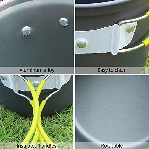 Blusea Conjunto de Utensílios de Cozinha Dobráveis para Acampamento, com Bolsa de Transporte - Verde