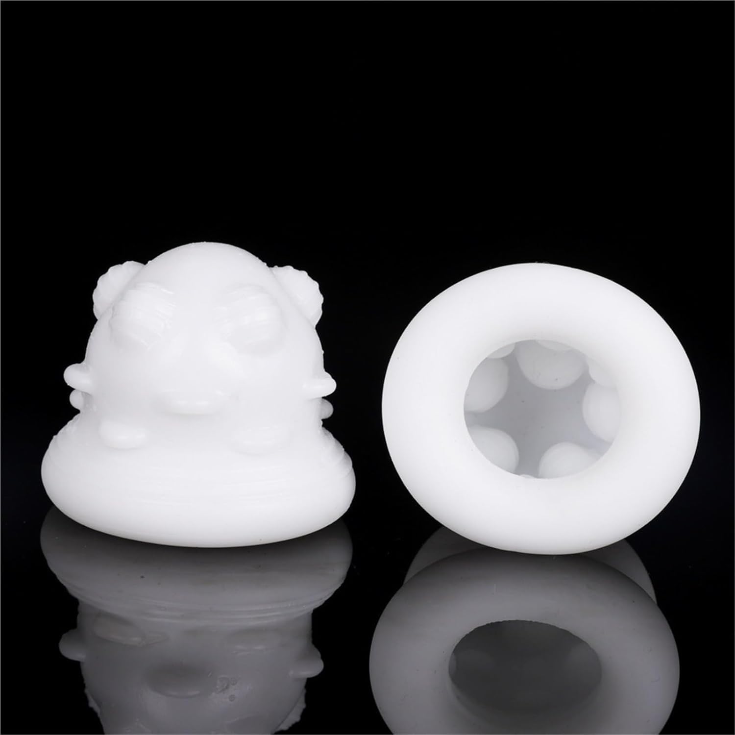 Set di 2 penis sleeve estensibili in silicone – Manicotto elastico con anello alla base e copertura del glande, accessori intimi per uomini e coppie per maggiore sensazione