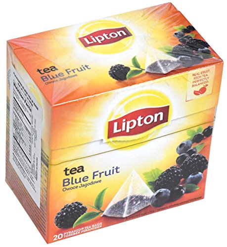 [Pack Of 12] Lipton Black Tea - Blue Fruit - Premium Pyramid Tea Bags (20 Count Box) #TOP3