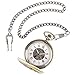 OIFMKC Pocket Watch Automatic Magpie Gift Stylish Pocket Watch Vintage Fashion Men Chain Pendant Retro Fob Cool Mechanical Steampunk Skeleton