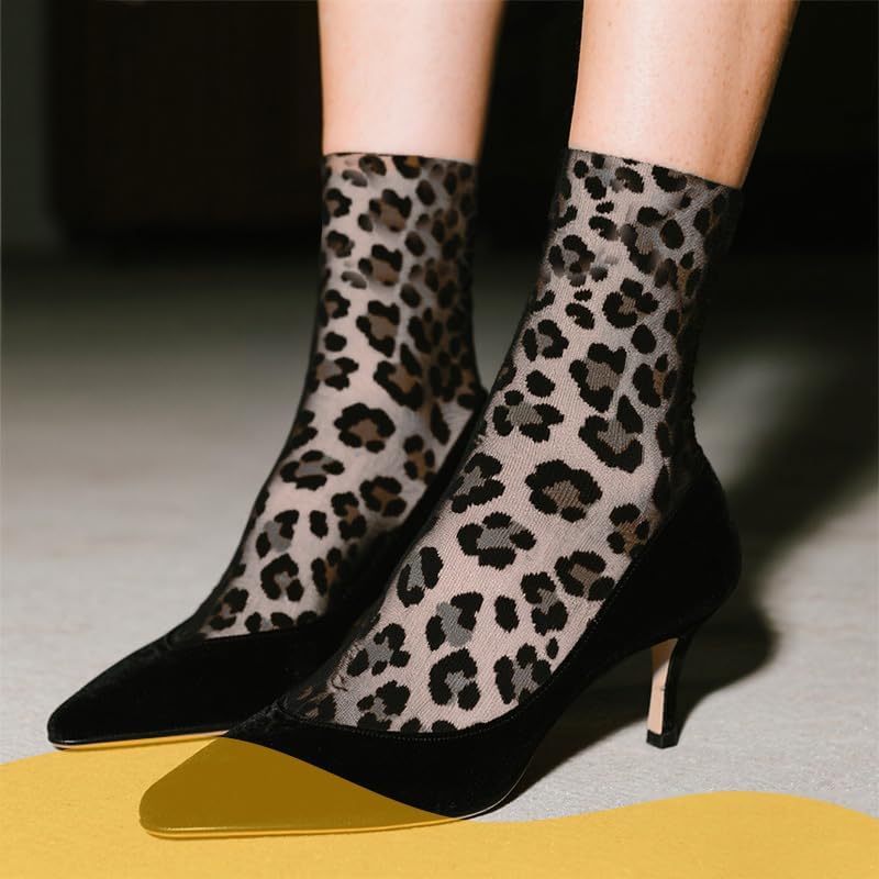 Leopard Ankle Socks for Women Leopard Print Socks Lightweight Casual Crew Socks for Women Fashion Thin Breathable Sock Woman No Sweat Leopard Print Crew Sock Animal Print 2 Pairs - Image 7