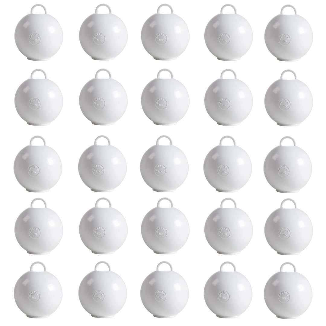 White Round Bubble Balloon Weight 75g - Pack of 25 — image 1