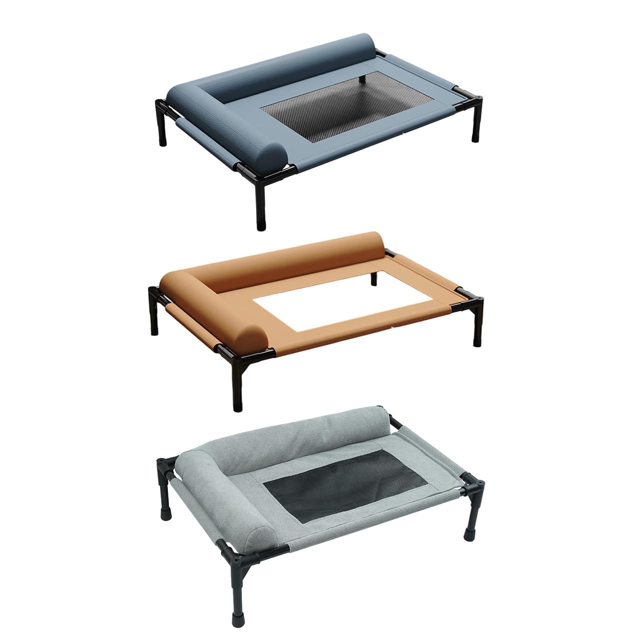 Cuccia per animali domestici, rialzata con rete traspirante e cuscino, design resistente alla masticazione, lavabile, per cani di piccola e media taglia