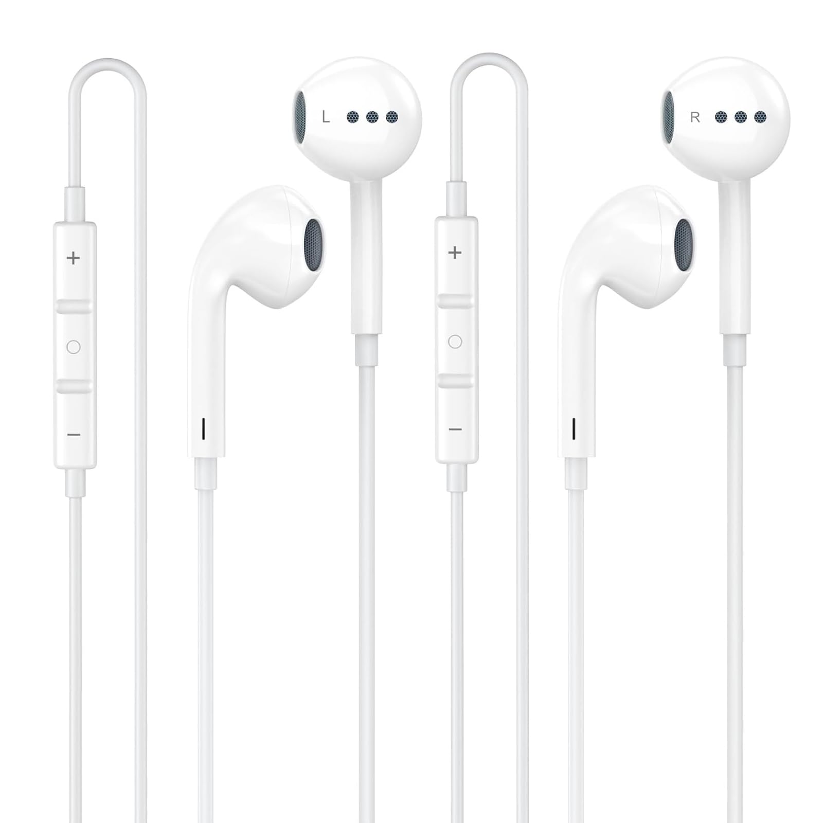 2 Packs for iPhone Headphones Wired Earbuds/Earphones with Built-in Microphone & Volume Control HiFi Stereo Nosie Reduction Compatible for iPhone 14