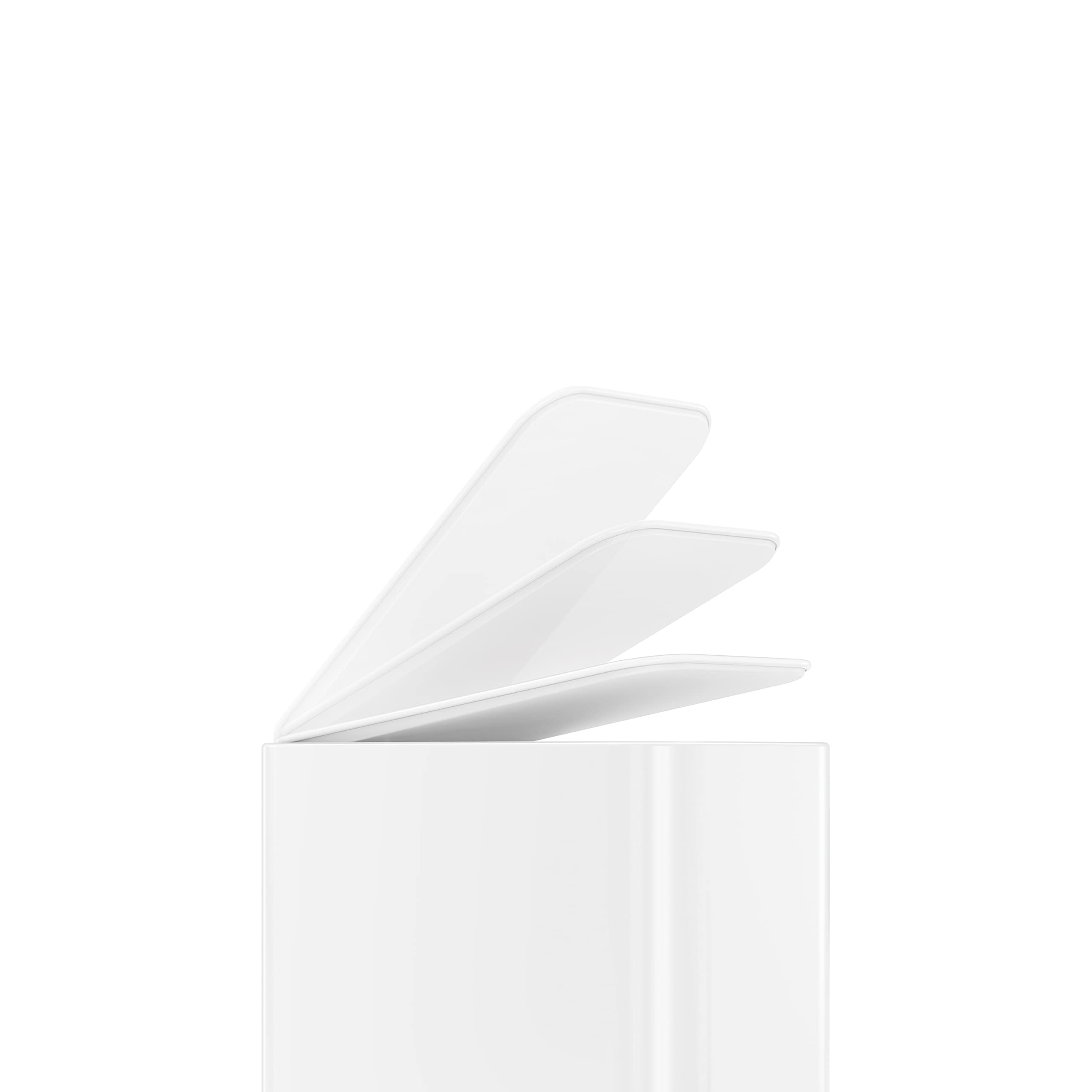 simplehuman CW2102 cubo estrecho con pedal, papelera baño, cubo basura baño, papelera oficina, acero blanco, 5 L