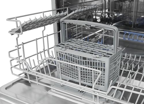 Exquisit Tischgeschirrspüler GSP206-030D silber | Spülmaschine 55 cm freistehend | Kleiner Geschirrspüler 6 Maßgedecke | Tischspülmaschine LED Display