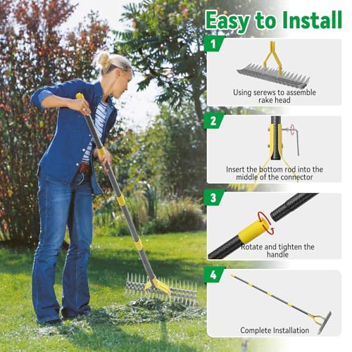 Harrms Thatch Rake, Heavy Duty Garden Scarifying Rake - Image 4