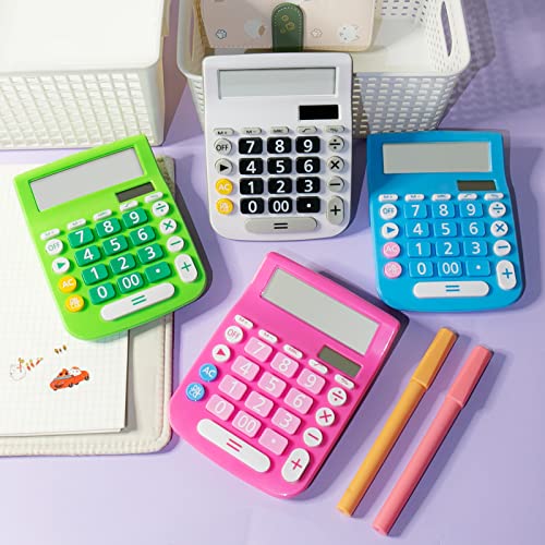 Calculators Desktop, Large Display Big Button, Solar And Battery Dual Power, 12 Digit Small Basic Standard Functional Calculator Cute For Office, Home, School (Pink) #TOP5