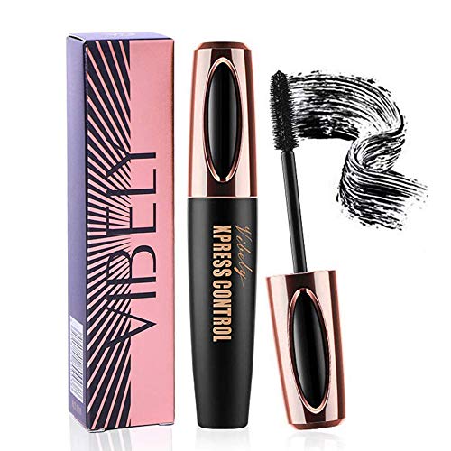 4D Mascara, 4D Silk Fiber Lash Mascara, 4D Silk Fiber Eyelash Mascara, Extra Long Lash Mascara, Natural Waterproof Smudge-proof Mascara, Voluminous Eyelashes, Black