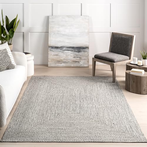 nuLOOM 10' x 13' Solid Hand Braided Indoor/Outdoor Area Rug, Pet-Friendly, High Traffic, Weather Resistant, for Patio, Balcony, Bedroom, Living, Dining Room, Wynn Salt and Pepper by nuLOOM - Image 7