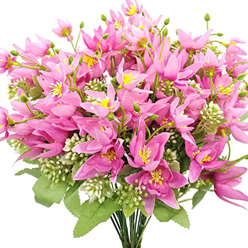 Guagb Künstliche Seidenblumen Bulk für den Außenbereich, Zuhause, Innenbereich, Garten, Veranda, Fenster, Tischvase, Frühling, Sommer, Dekoration, 4 Stück künstliche Lotusblumen (Rosa) Cover