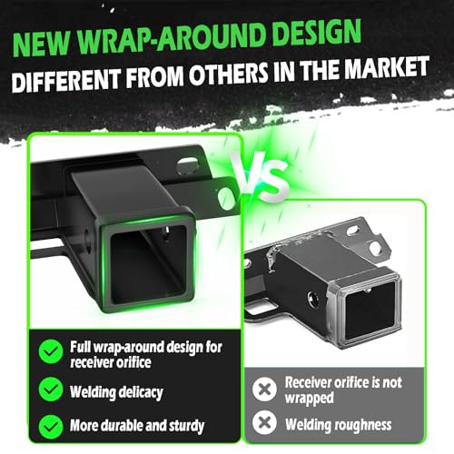 Image of Upgraded 2 Inch Hitch Receiver Compatible with Kawasaki Teryx KRX 1000 2020 2021 2022 2023 2024 2025 and Teryx KRX4 1000 2023 2024 2025