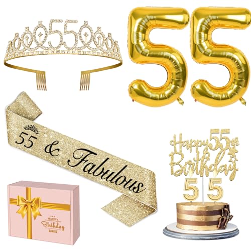 YeohJoy Gold 55th Birthday Decorations for Women by YeohJoy - Used condition - US$14.28