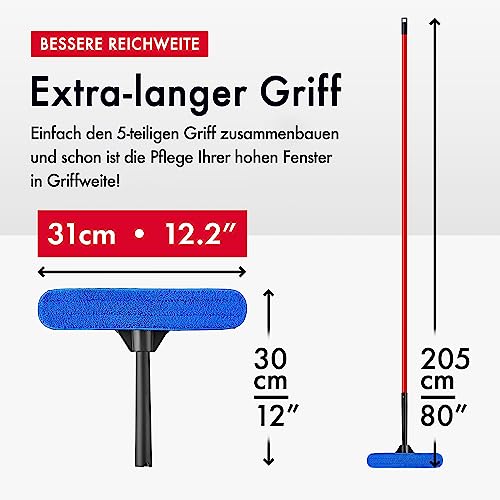 Ettore Profi-Fensterreinigung Ausfahrstiel – 2-stufig, 1,2 M Länge, Für Große Glasflächen