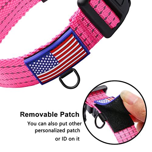 Luckydc Martingale Collar For Training Dogs. Adjustable Reflective Collars With Buckle-Usa Flag- No Pull-Prevents Slipping Out, For Medium Large Xl Dogs. Helps With Strong Pullers (Xl, Pink) #TOP2