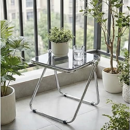 Image of The Artment Gray GlacierTray Foldable Transparent Acrylic End Table, Multi-Purpose Side Table, Serving Tray & Magazine Rack, Space-Saving for Modern Living Spaces | Use for Home & Office