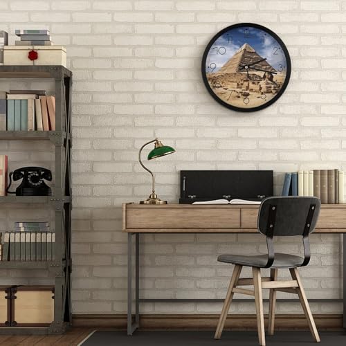 Horloge murale moderne Pyramides d'Égypte décorative à piles - 6