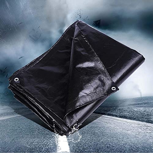 Bâche imperméable noire 3x3m en polyéthylène robuste avec coins renforcés et œillets
