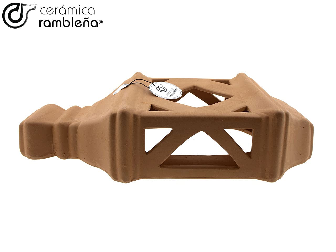 CERÁMICA RAMBLEÑA | Aplique de Pared | Aplique Exterior | Aplique rústico Exterior | Aplique Pared de Barro Rojo - Modelo 03 | 23x50x12 cm