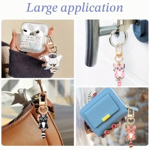 ZORVUJI Porte-clés Chat Mignon 4 Pièces, Mini Porte-clés avec Motif de Chat, Idées Cadeaux pour Amoureux des Chats, Décoration pour Femmes et Hommes – vue 6