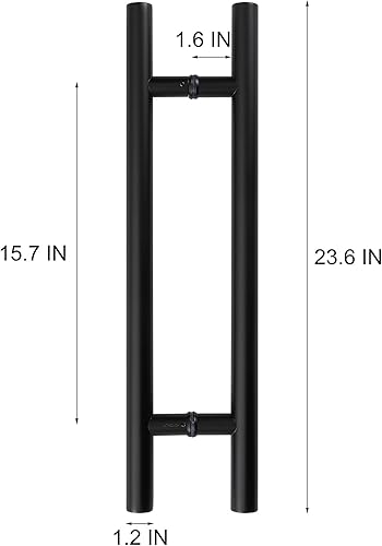 Miniatura 2 de HONGYUN Tiradores de puerta de 24 pulgadas, separadores sólidos de acero inoxidable 304 de grado comercial moderno para interiores y exteriores,