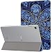Produktbild MoKo Hülle Kompatibel für Samsung Galaxy Tab S5e 2019, PU Leder Tasche Schutzhülle mit Transluzent Rücken Deckel Auto Schlaf/Wach Perfekt für Galaxy Tab S5e SM-T720/SM-T725 2019 - Blühende Rebe Blume