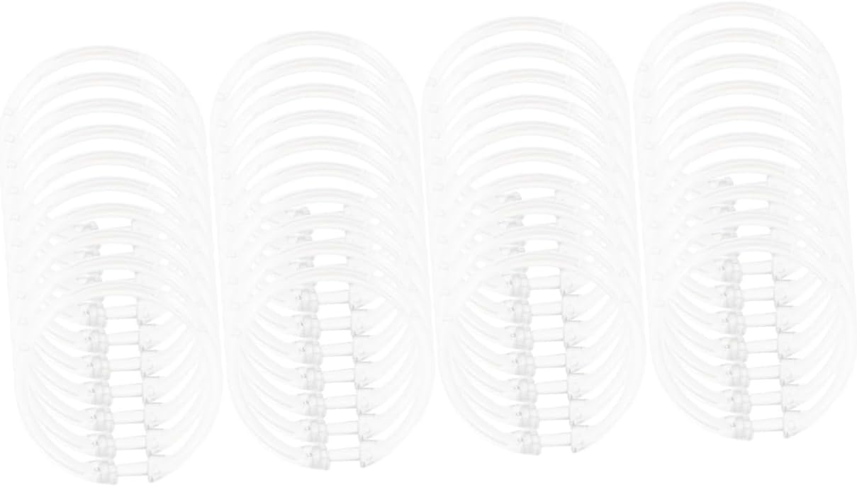 48pcs Round Shower Curtain Hanging Transparent Shaped Hooks for Shower and Window Curtains Easy to Install and Fit for Bathroom Decor