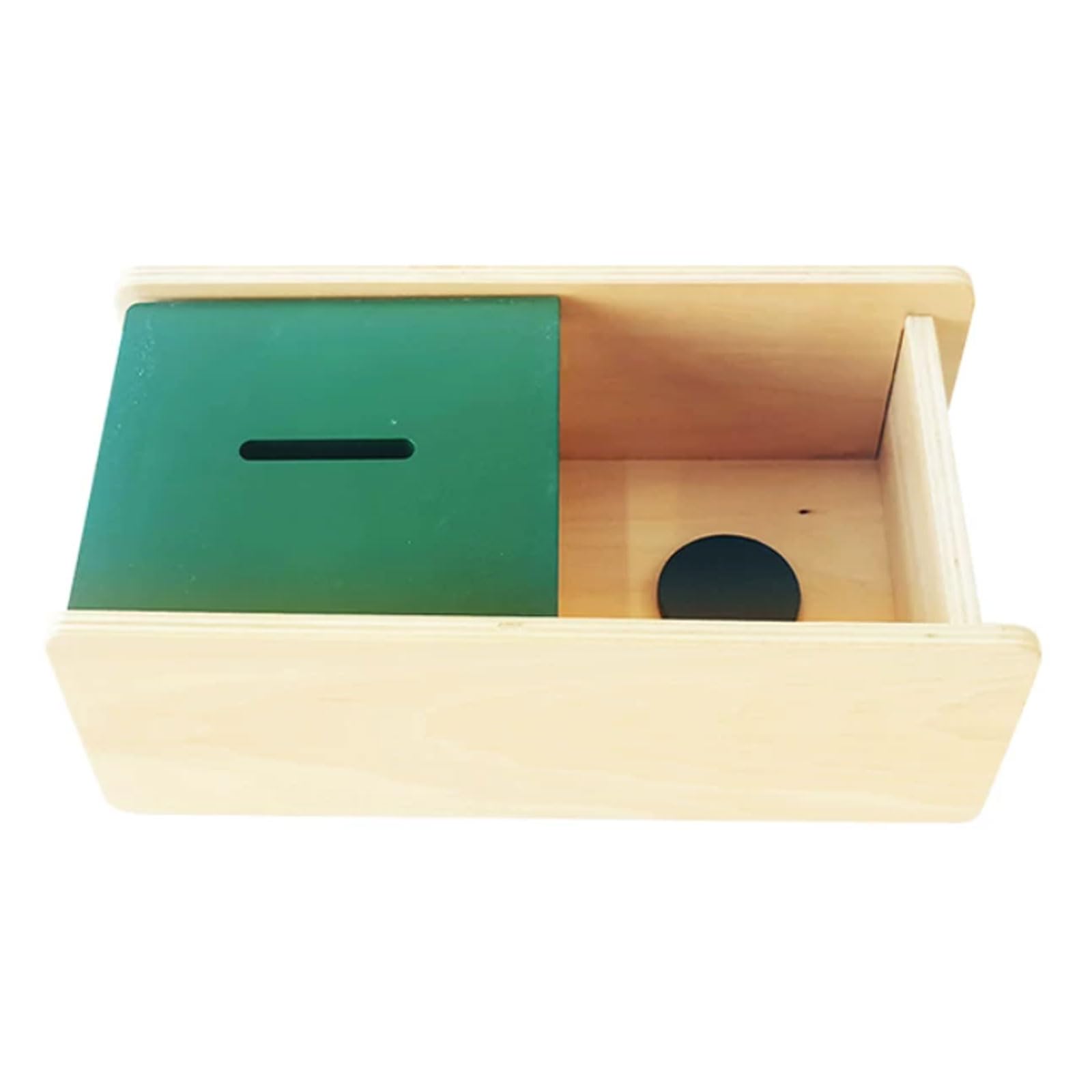 ttnmrc Montessori Coin Box & Practical Life Activity Set - Wooden Coin Drop Box, Savings Bank with Coins & Felt Cup