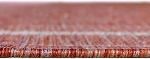 Vista 148 de Unique Loom - Colección Outdoor Border - Tapete para exteriores de borde suave - 5 pies 3 pulgadas x 8 pies, rectangular, azul/marfil azu/marfil