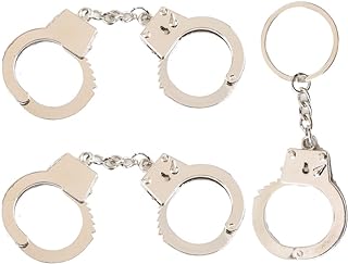 3Pcs Mini Silver Handcuffs Keyring holder keychain novelty gift security Potable