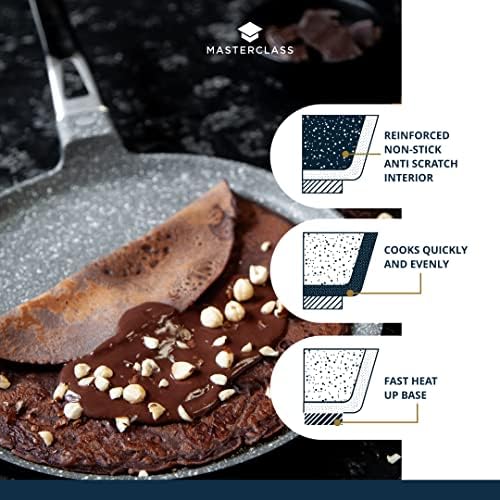 MasterClass Cast Aluminium Induction Pan, Pancake Pan, Crepe Pan, Induction-Safe and Non-Stick, 28 cm (11"), Grey