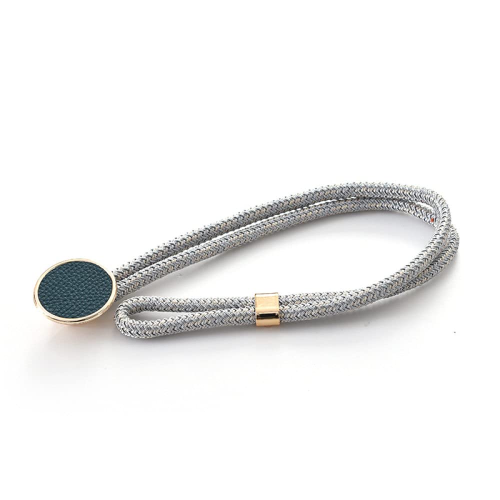 Fermatenda con nappa, fermatenda in pelle semplice placcata con fibbia rotonda per torta (blu zaffiro, 2 pezzi)