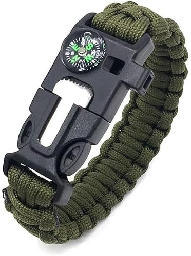 Multifunctional Braided Bracelet with Compass, Emergency Survival Hand Rope Suitable for Hiking, Exploration and Camping