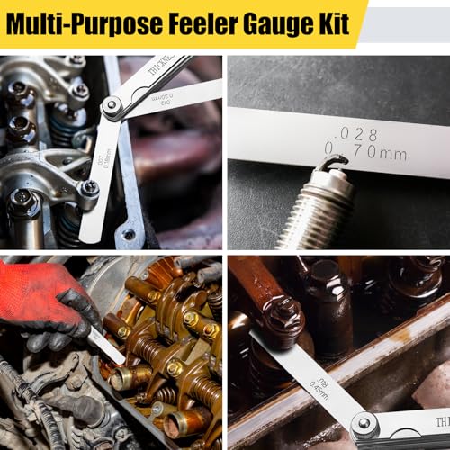 image for Hoiny 2pcs Feeler Gauges Set Stainless Steel, 32 Straight & 16 Angled 