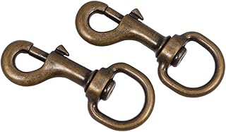 FRCOLOR 2pcs Stainless Steel Keychain Trigger Snap Hook Ring Accessories to Rotate Big Dog