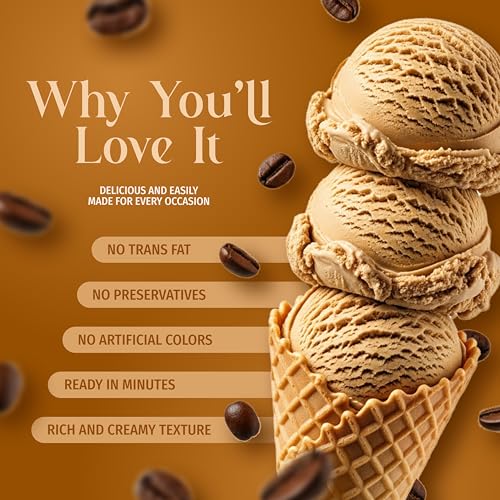 Image of Triple Scoop - Premium Ice Cream Mix For Ice Cream Maker. Simple, Easy, Delicious. From Gourmet Mix To Maker in 5 Minutes, Makes 2 Creamy Qrts, Made in USA (1 Pack) (Coffee)