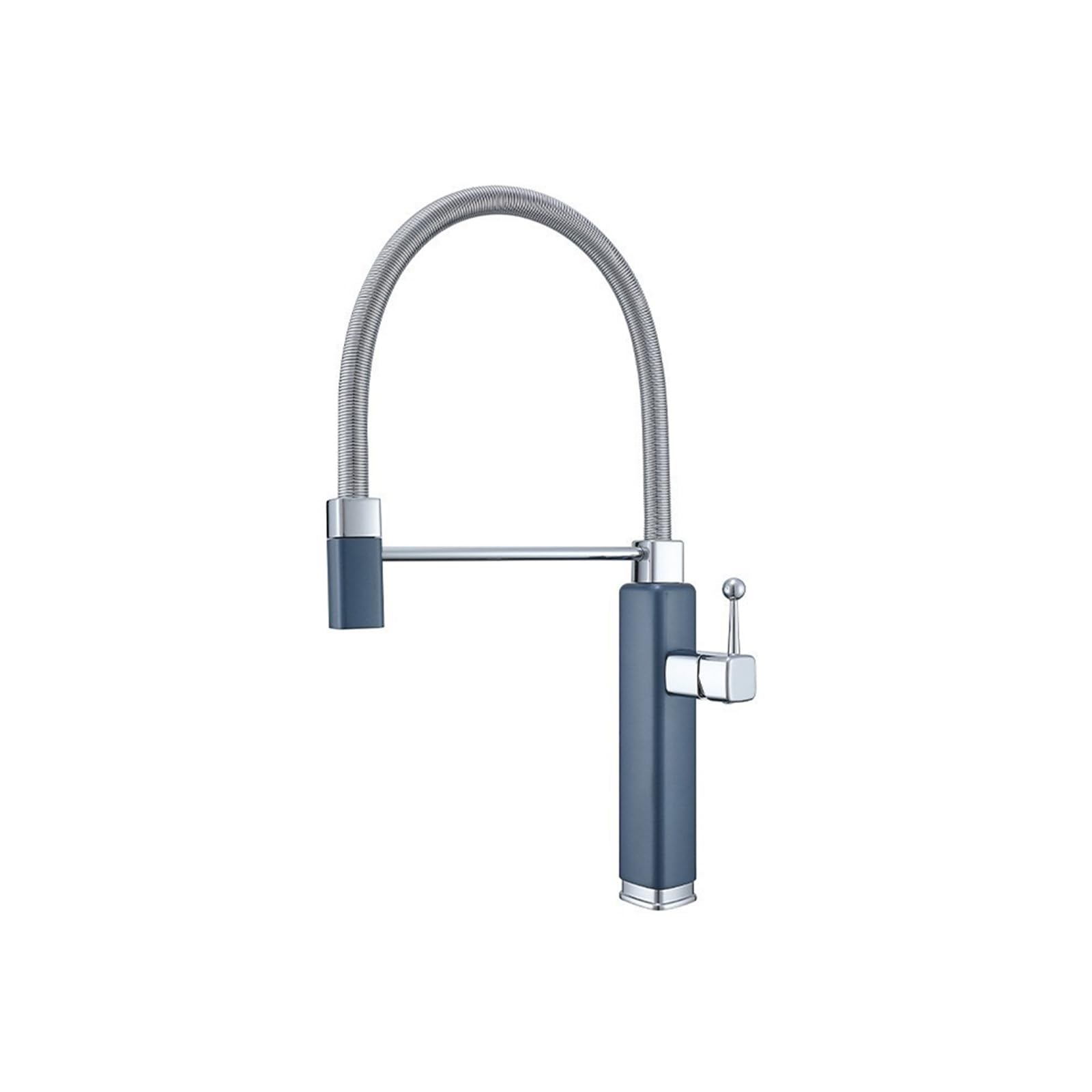 Grifo Cocina Extraible Monomando Grifo Manguera con Resorte Giratorio de 360° Grifos Lavabo de 2 Modos Manija Única Agua Caliente y Fría,Azul