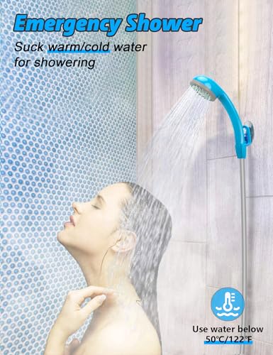 LIBERRWAY Camping Shower Portable Travel Shower Outdoor with Showerhead, 1.8m Hose, USB Cable, 45-60min Rechargeable Battery and Water Pump for Bike Car Washing Pet Cleaning Plants Watering-Blue - Image 7