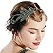 BABEYOND 1920s Flapper Headband Accessories Roaring 20s Feather Hair Band Vintage Gatsby Party Accessories (Green)