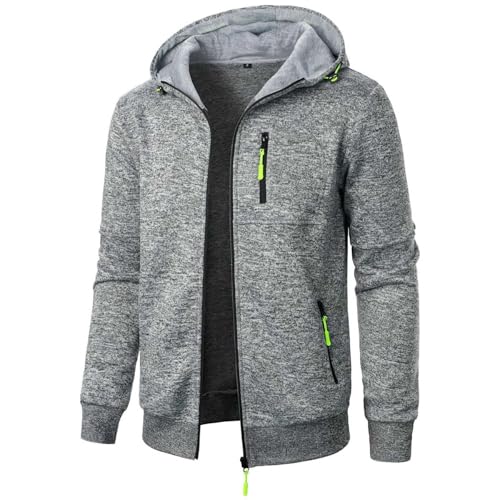 Aoouekul Herren Hoodie Sweatjacke Langarm Pullover Zip Kapuzenpullover...