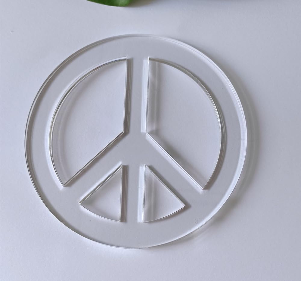 Clear Acrylic Peace Icon Router Template,Acrylic Peace Shape Templates for Woodworking,Craft Template (7.875''x7.875'')