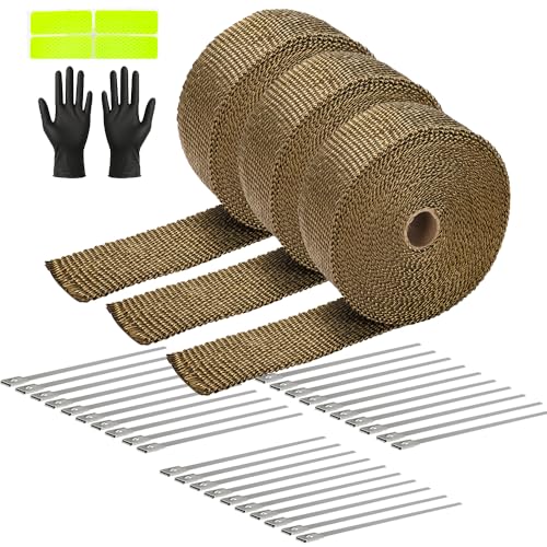 Exhaust Heat Wrap Roll 2in x 50ft with Ties & gloves