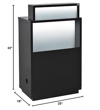 Beauty Salon Reception Desk All Purpose Reception Area Counter with Illuminating Lights - Orsacchiotto in Black