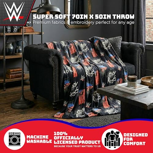 Image of WWE Cody Rhodes Main Event Champions Bedding Super Soft Throw Blanket, 70 in x 50 in, (Officially Licensed Product) By Franco