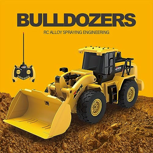 Image of Jack Royal Remote Control Bulldozer Rechargeable 6 Channel Full Functional Rc Truck Tractor 2.4G Toy Construction Truck with Lights & Sound
