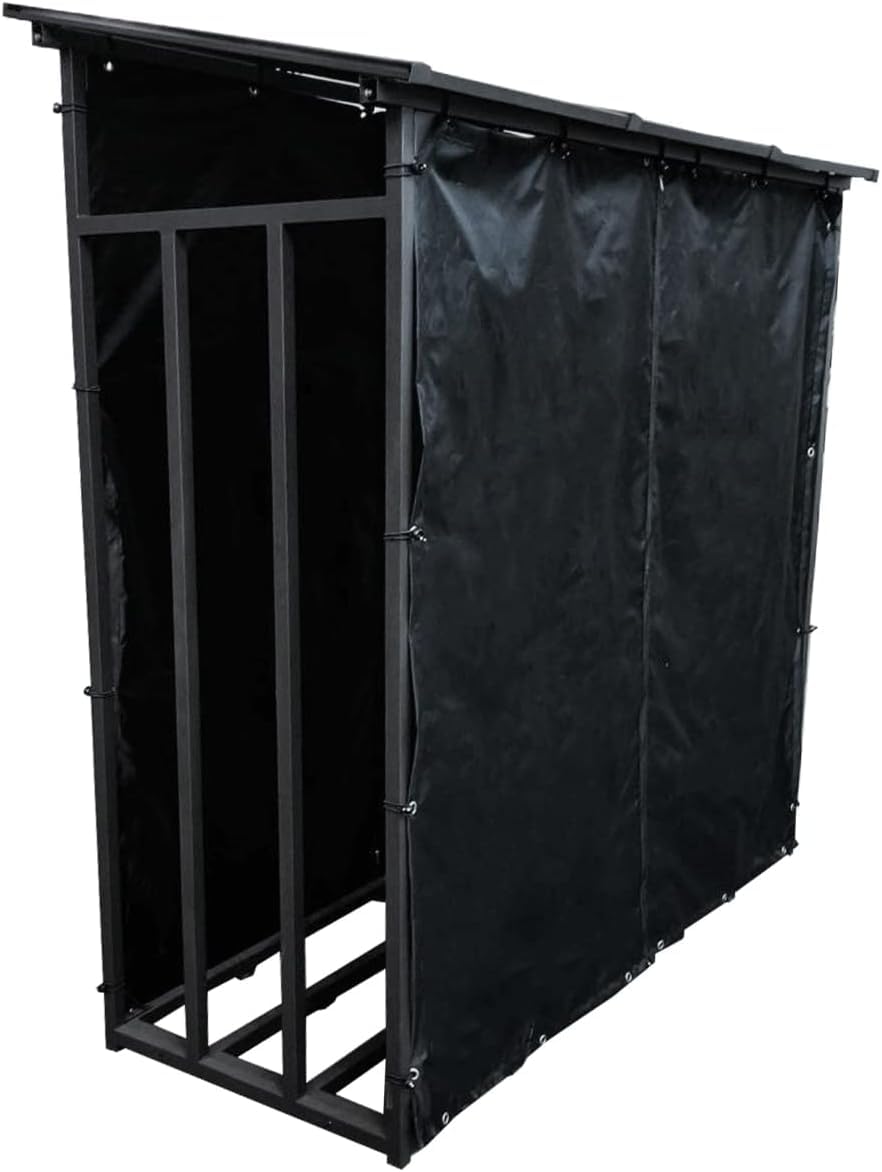 WIELS® Kaminholzregal außen 185x70x185cm, Brennholzregal außen XXL, Metall Kaminholzregal, Garten Kaminholzunterstand 3,3 SRM / 2,3m³ Kaminholzlager, Holzlager (Mit Wetterschutz, 185x70x185cm)